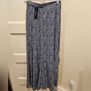 Lulu's Navy and White Maxi Skirt